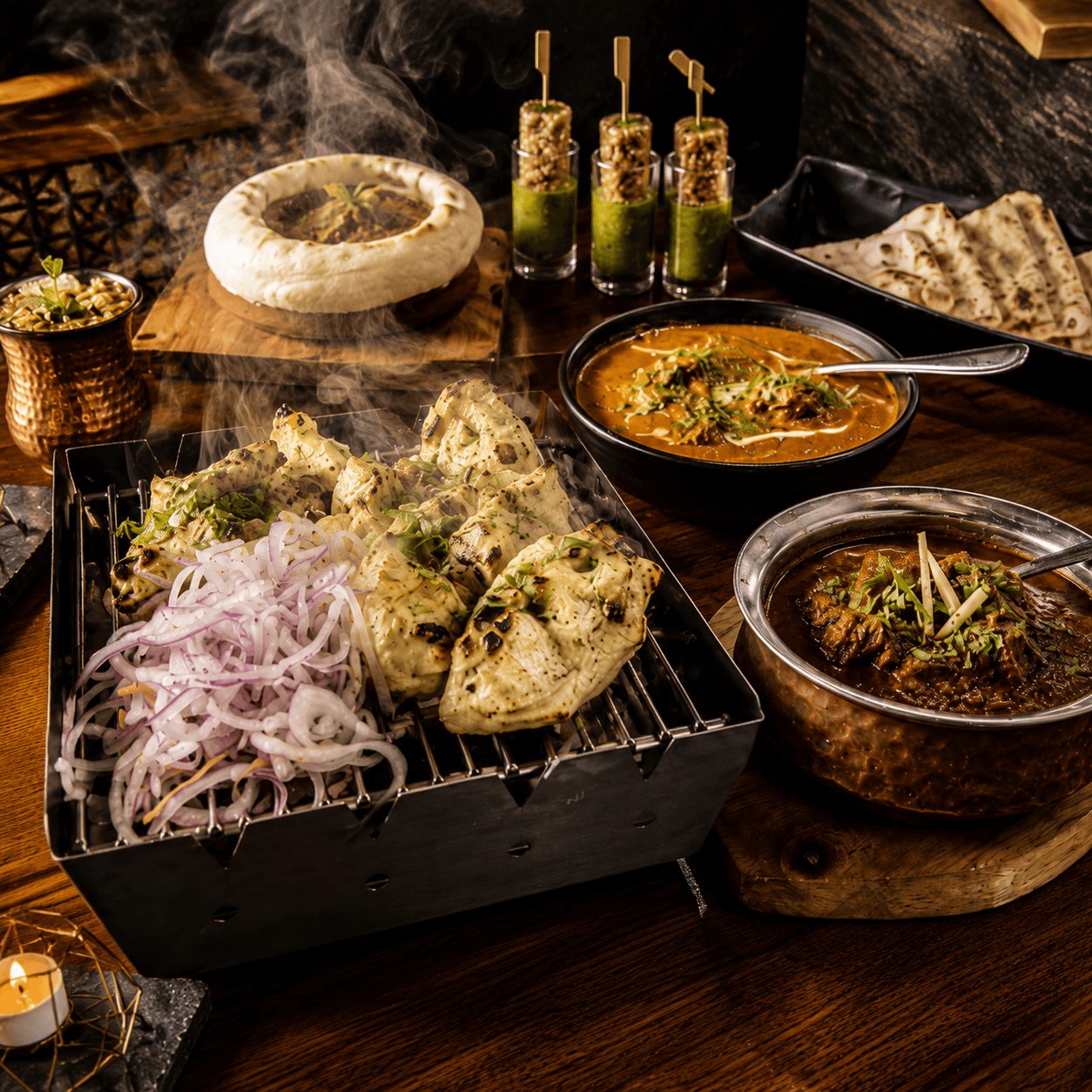 Restaurant hero background showcasing our signature dishes